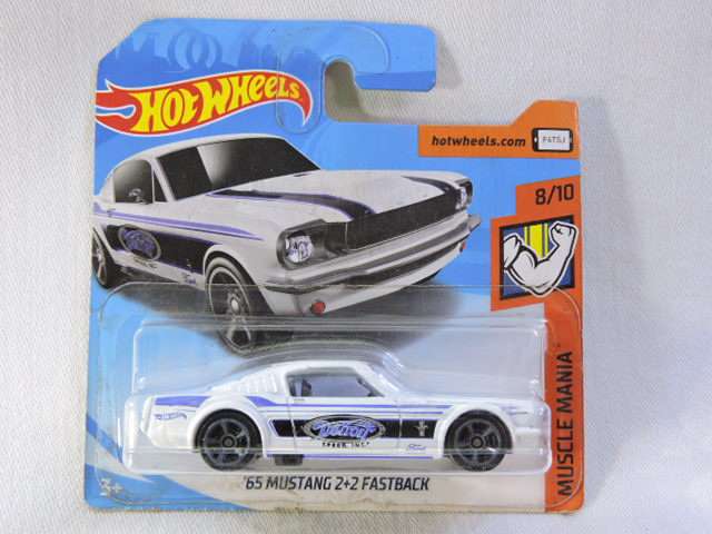 Hot Wheels FORD Mustang 2+2 Fastback ( White Black & Purple stripe )