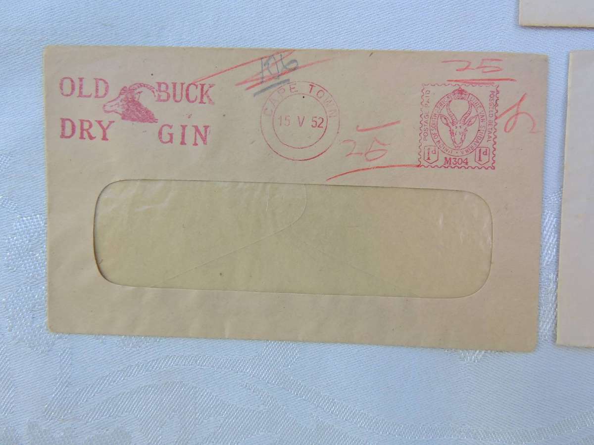 STAMPS Postal history SA franking stamp envelopes plus one other