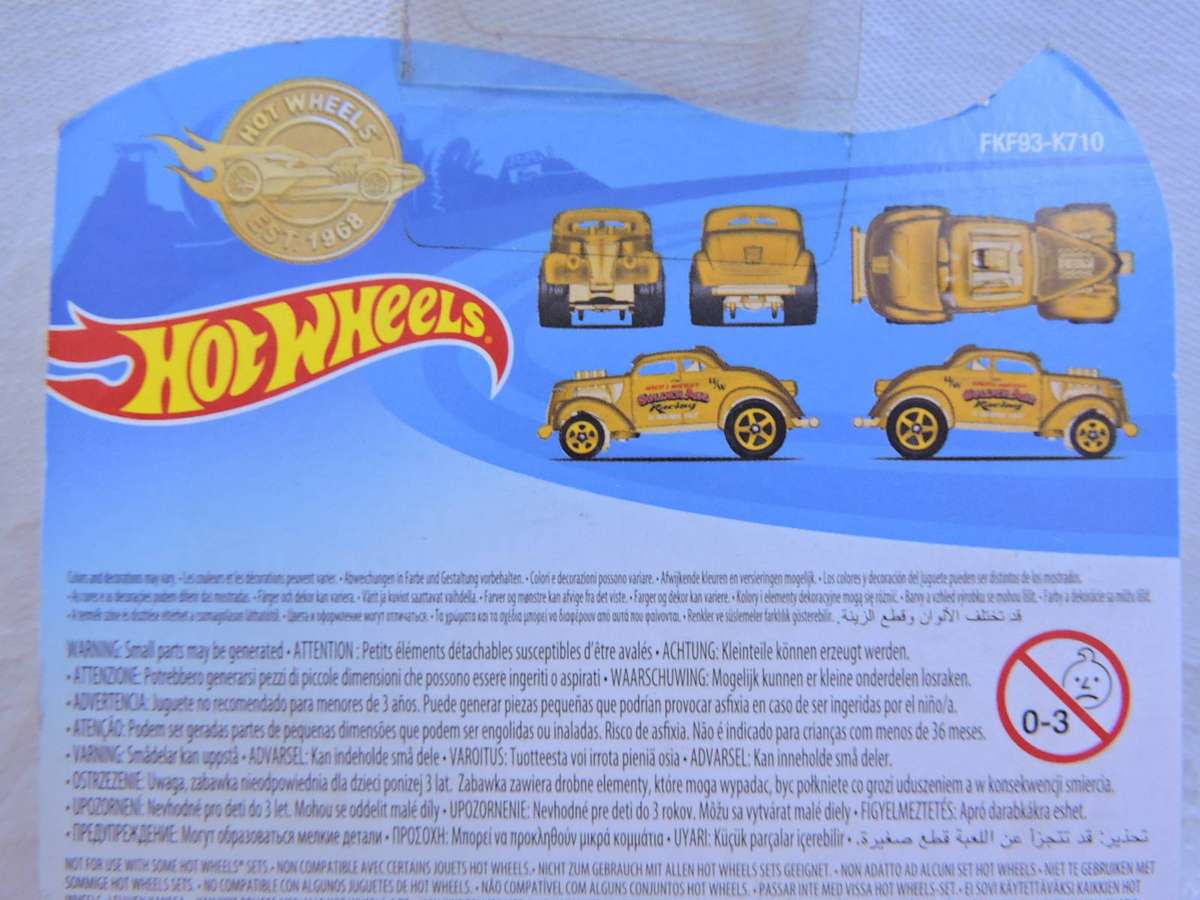 Hot Wheels 37 FORD Pass 'n Gasser ( Original Golden Gasser ) 2017 Issue  Long Card
