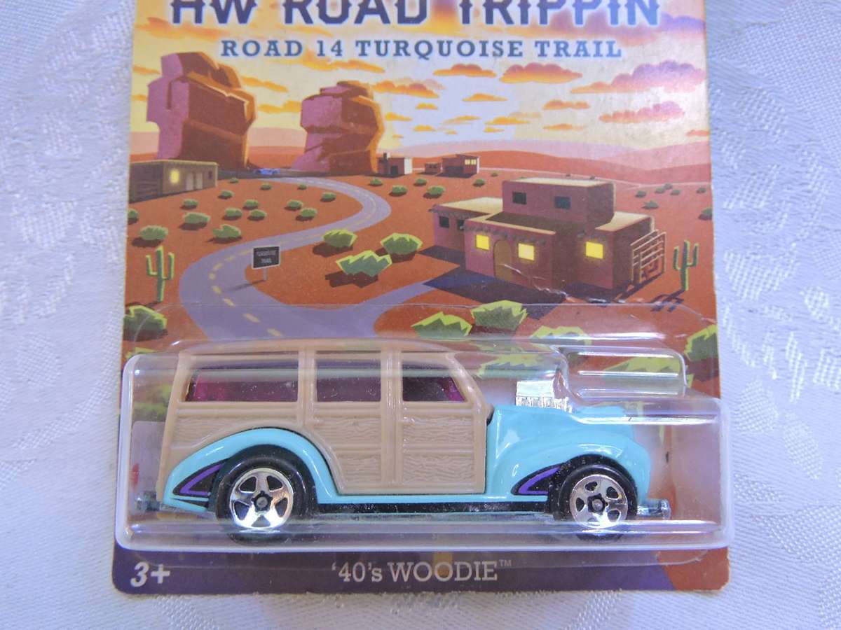 Hot Wheels 40's Woodie FORD ( Teal blue ) 2014 Issue  Long Card