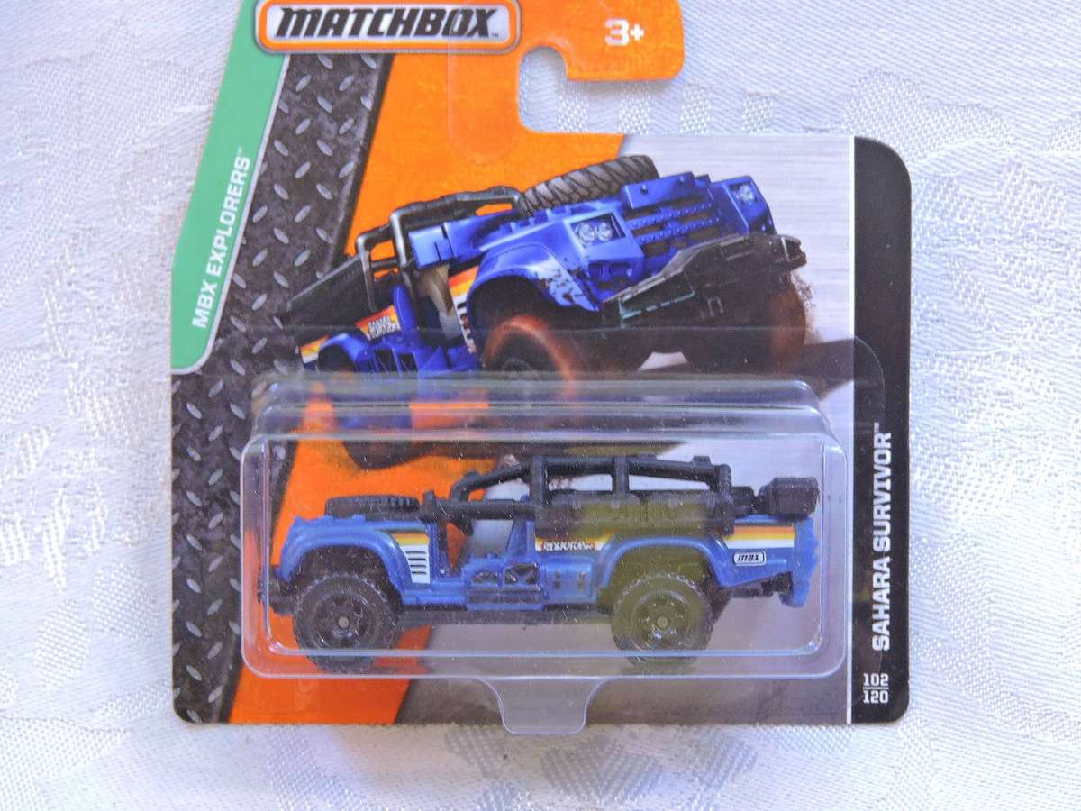 Matchbox SAHARA Survivor Land Rover Defender  ( Blue )  Like Hot Wheels