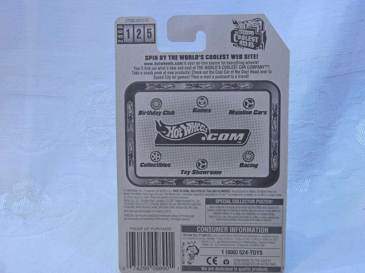 Hot Wheels PORSCHE 930 ( White ) Vintage 1999 release Full Metal.  27 Yrs old !!!
