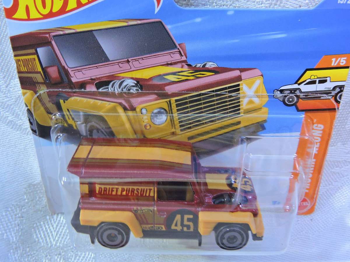 Hot Wheels drift-Ender ( Dusty Pink & Mustard #45 ) Like Land Rover Defender