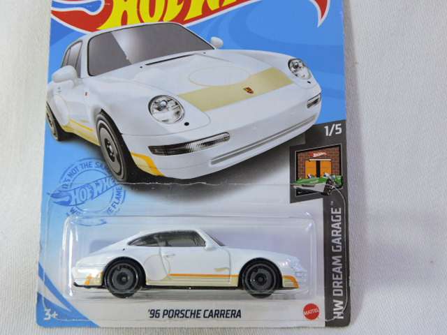 Hot Wheels PORSCHE Carrera ( White with Orange pin stripe ) Long Card