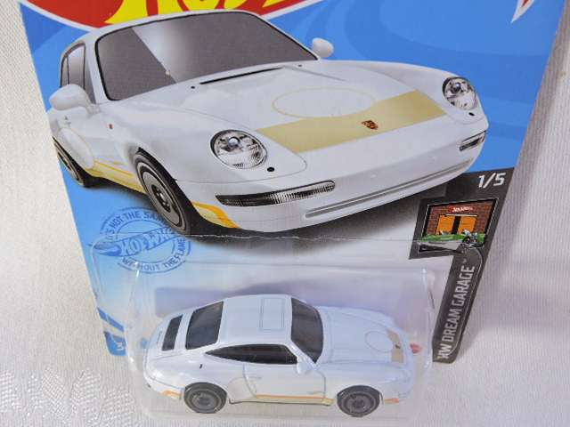 Hot Wheels PORSCHE Carrera ( White with Orange pin stripe ) Long Card