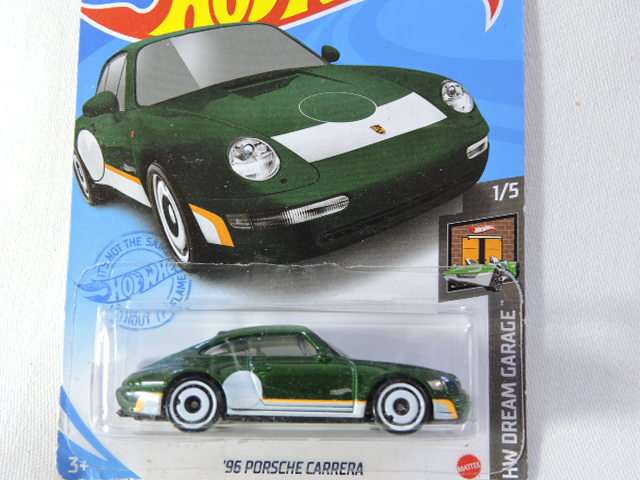 Hot Wheels PORSCHE Carrera ( Green White dot ) Long Card