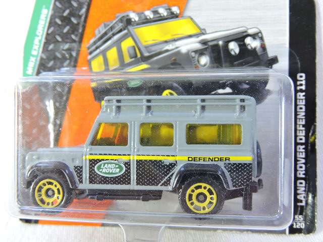 Matchbox Land Rover Defender 110 ( Grey with yellow windows ) like Hot Wheels