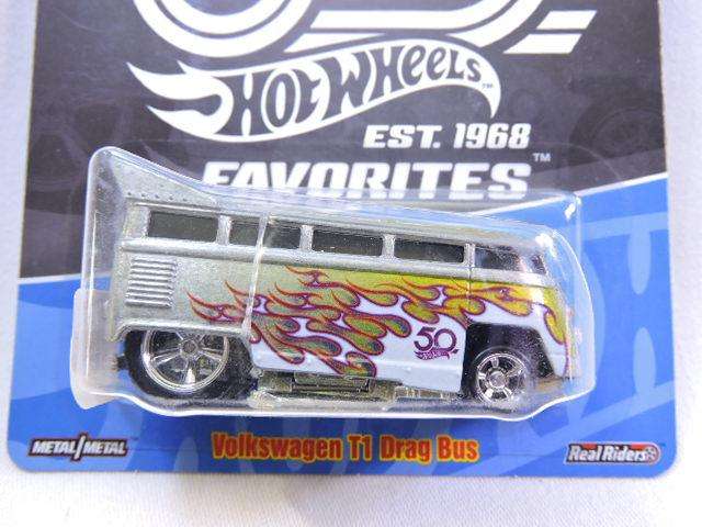 Hot wheels VOLKSWAGEN VW T1 Drag Bus Kombi ( Green/Silver with flames ) 50th Anniversary