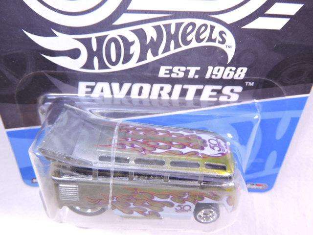 Hot wheels VOLKSWAGEN VW T1 Drag Bus Kombi ( Green/Silver with flames ) 50th Anniversary