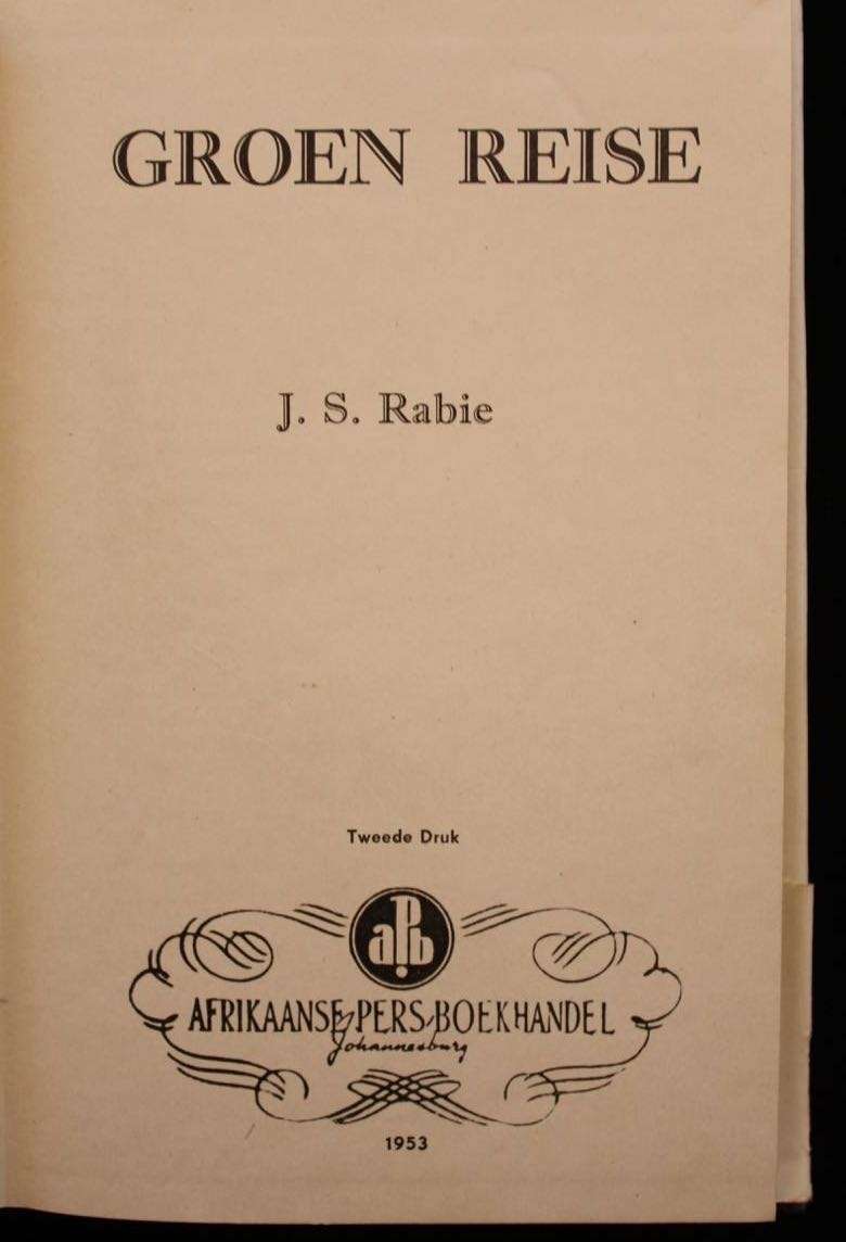 GROEN REISE - JAN RABIE (1953)