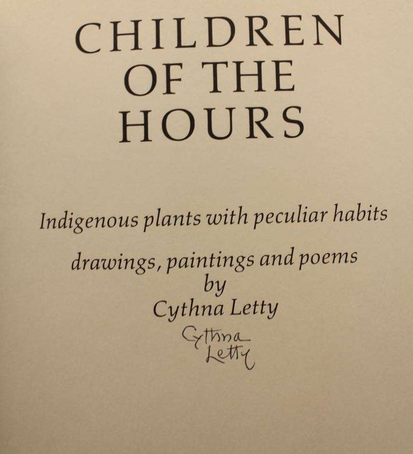 CHILDREN OF THE HOURS - CYTHNA LETTY - SIGNED