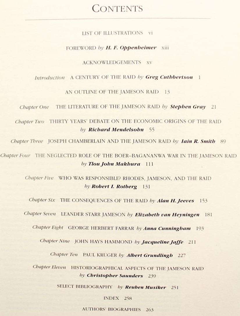 THE JAMESON RAID - A CENTENNIAL RETROSPECTIVE - JANE CARRUTHERS - BRENTHURST PRESS