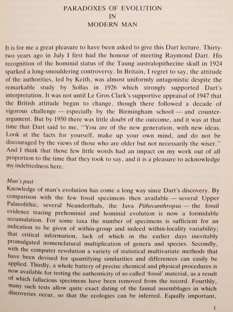 PARADOXES OF EVOLUTION IN RECENT MAN - D.F. ROBERTS (RAYMOND DART LECTURES)