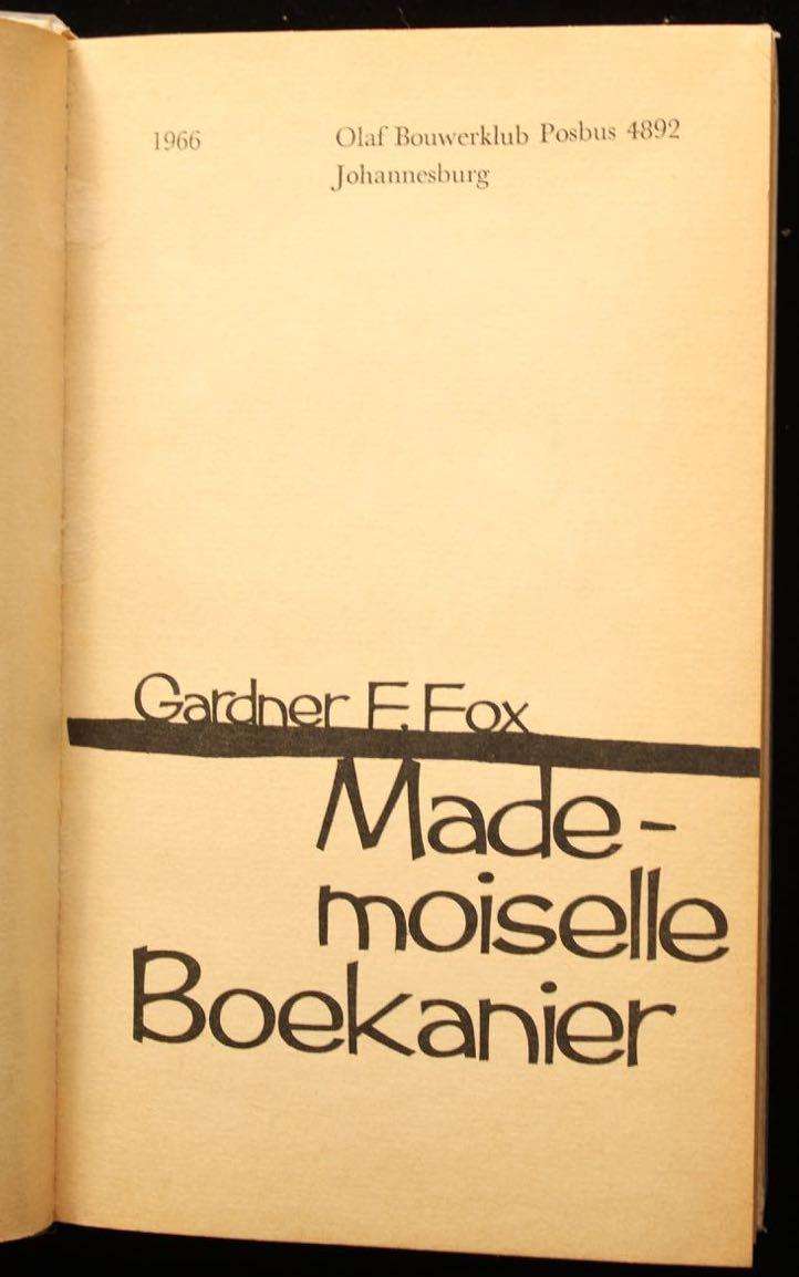 MADEMOISELLE BOEKANIER - GARDNER F. FOX (1966) - OLAF BOUWERKLUB