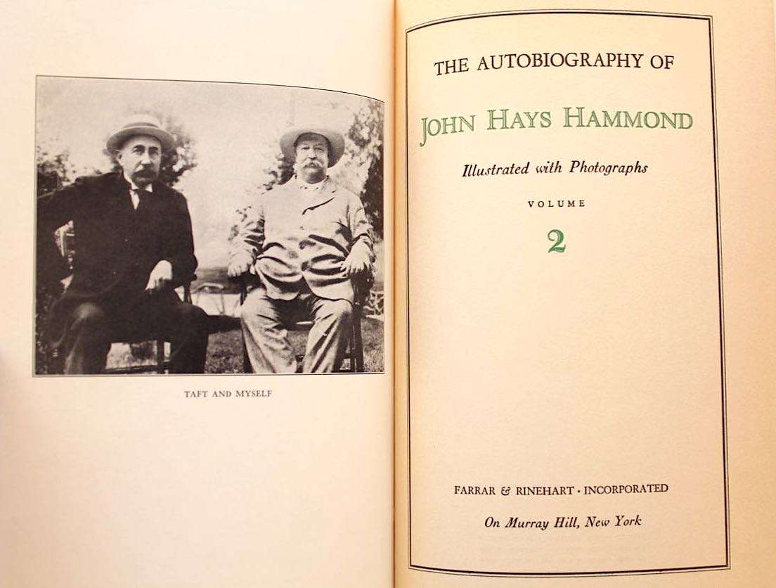 THE AUTOBIOGRAPHY OF JOHN HAYS HAMMOND (1935) - 1ST ED.