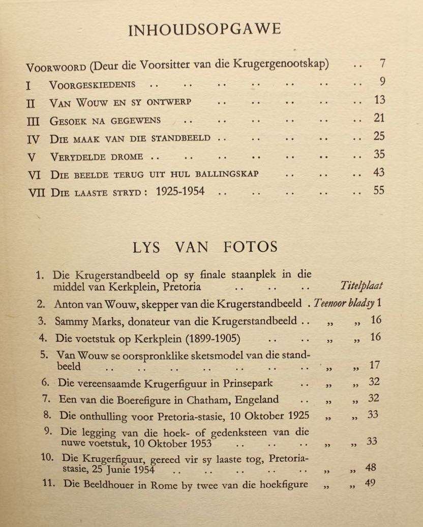 DIE GESKIEDENIS VAN DIE KRUGERSTANDBEELD - J.H. BREYTENBACH (1954)