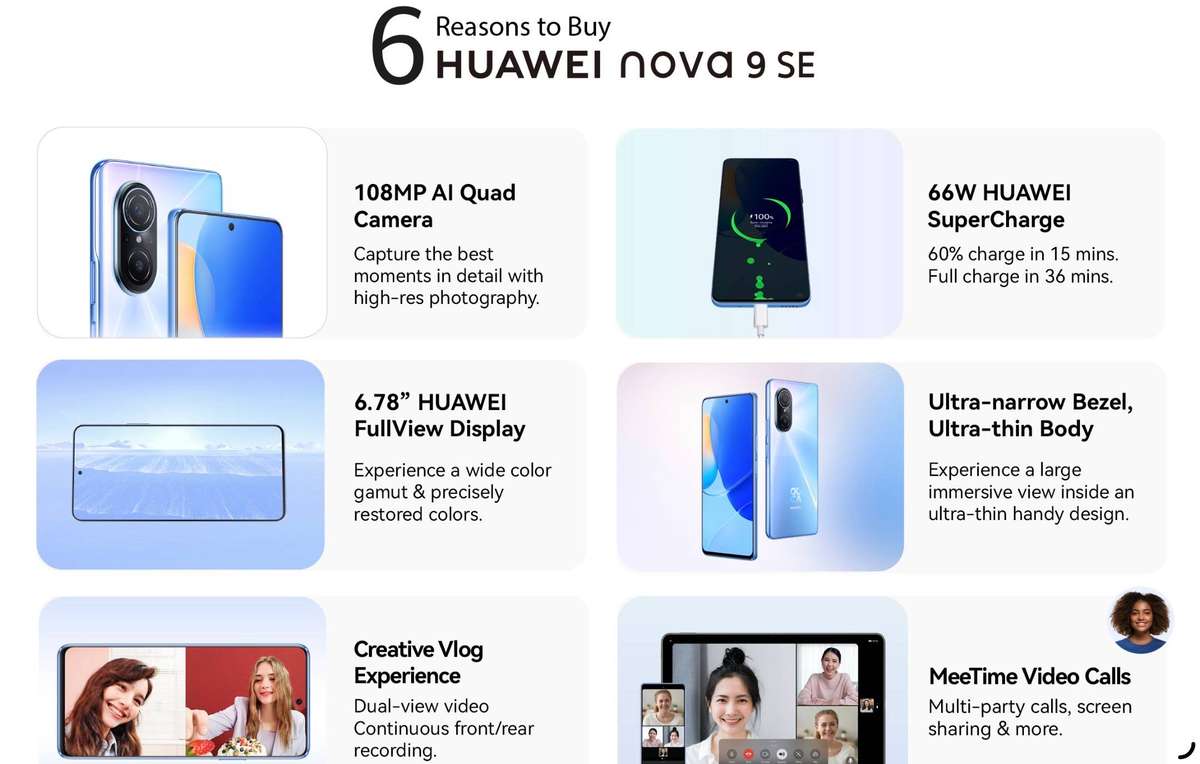 HUAWEI NOVA 9 SE 128GB STORAGE + 8GB RAM SMARTPHONE