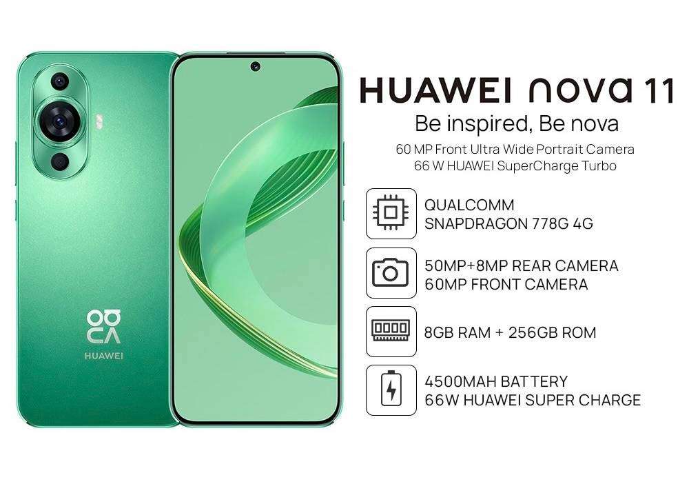 HUAWEI NOVA 11. DUAL SIM  256GB STORAGE 8GB RAM  SMARTPHONES