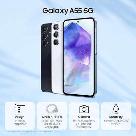 BRAND NEW SAMSUNG GALAXY A55 DUAL SIM 256GB STORAGE 8GB RAM