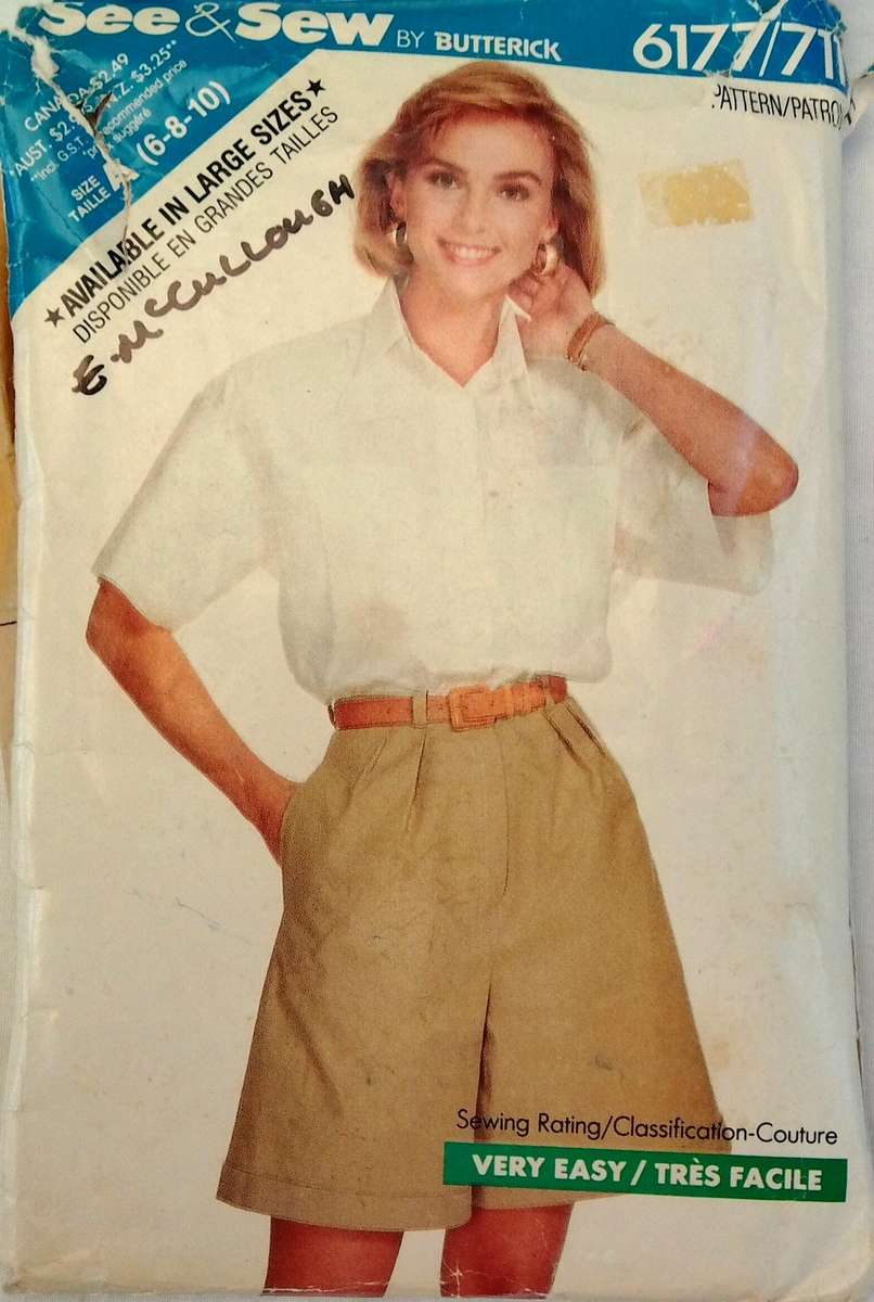 BUTTERICK 6177 SHIRT & SHORTS SIZE: 6-8-10 COMPLETE CUT TO 10