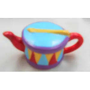 MINIATURE RED ROSE NURSERY RHYME TEAPOT DRUM - IDEAL FOR YOUR PRINTERS TRAY OR BABYS ROOM DECOR-SEAL