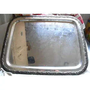 EXTRA LARGE SILVER PLATED RECTANGULAR SHAPED TRAY
