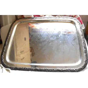 EXTRA LARGE SILVER PLATED RECTANGULAR SHAPED TRAY