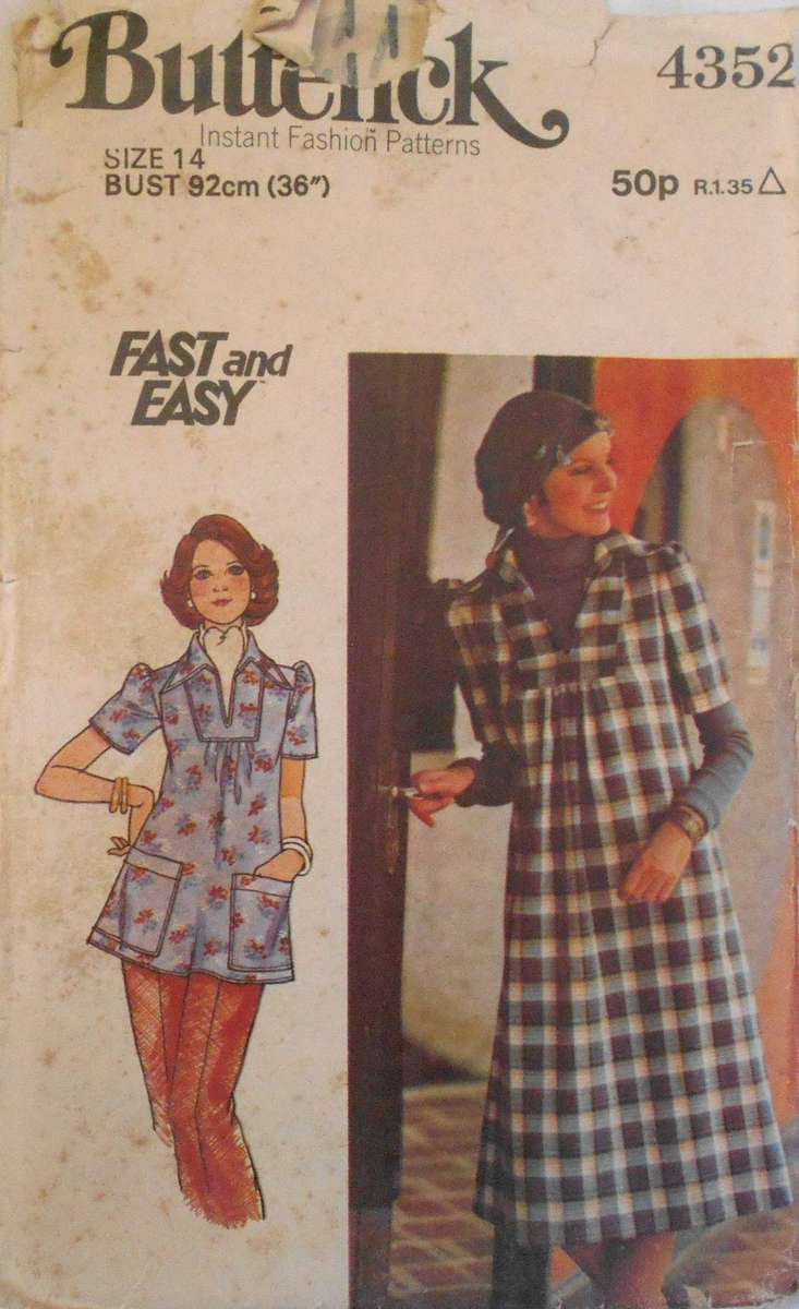 BUTTERICK 4352 DRESS & TOP SIZE 14 BUST 92 CM COMPLETE