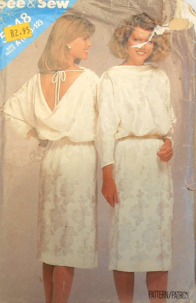BUTTERICK 5348 STRAIGHT PULLOVER DRESS SIZE 8-10-12 COMPLETE-CUT TO 12