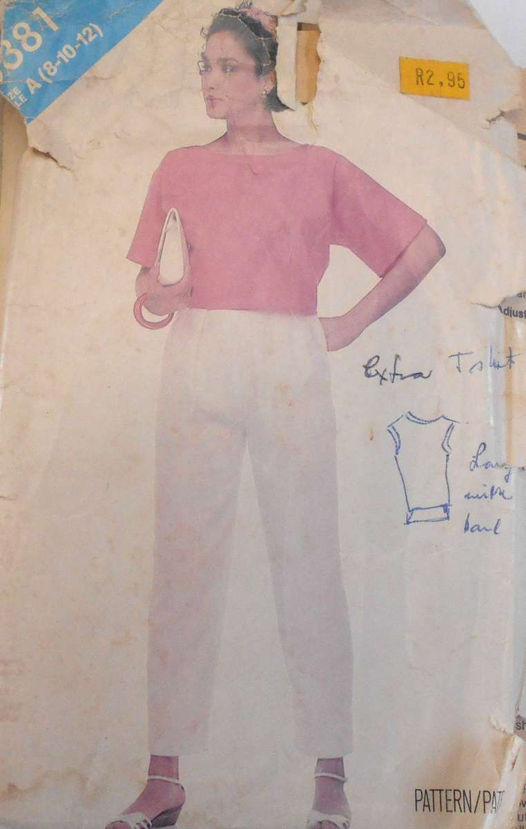 BUTTERICK 5381 TOP & PANTS SIZE 8-10-12 COMPLETE-CUT TO 12