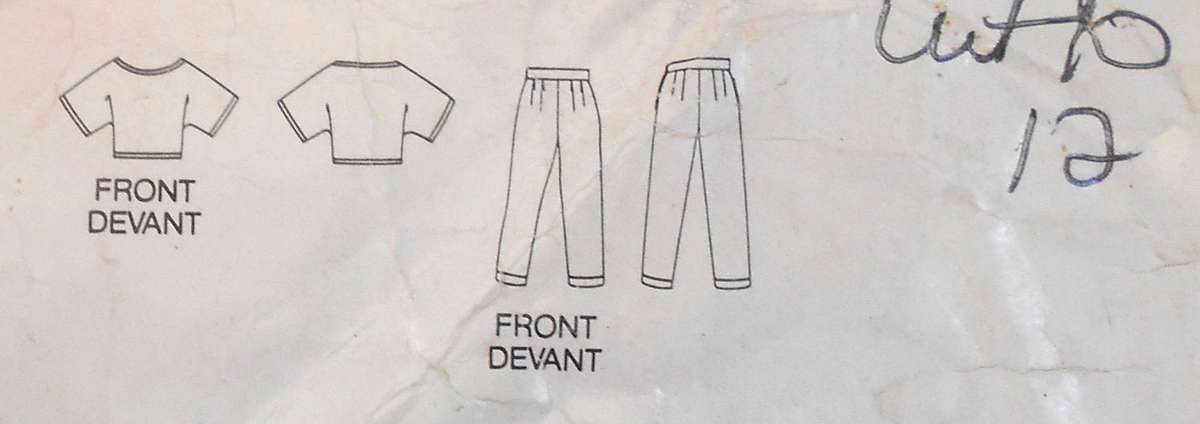 BUTTERICK 5381 TOP & PANTS SIZE 8-10-12 COMPLETE-CUT TO 12