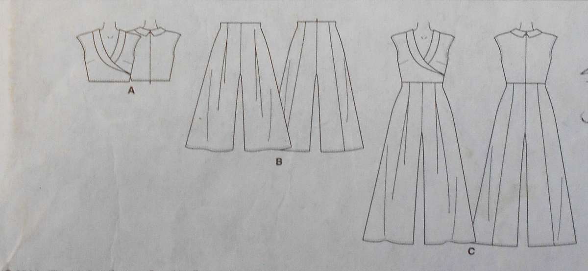 McCALLS M7133 TOP-PANTS-JUMPSUIT SIZE 6-8-10-12-14 COMPLETE-CUT TO 132 NO INSTRUCTIONS PG 1-2