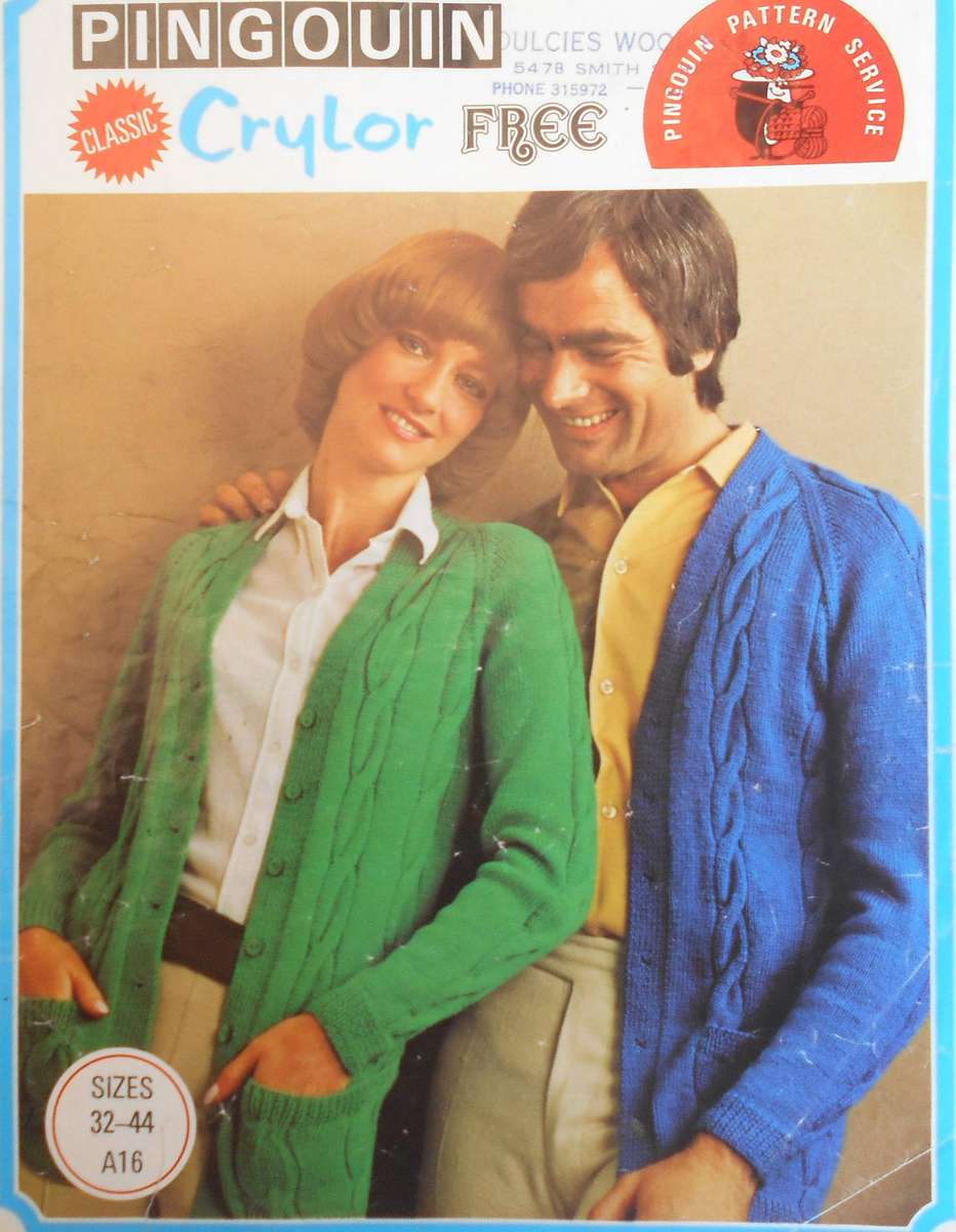 PINGOUIN CRYLOR PATTERNS LONG JACKETS SIZES 32-44"