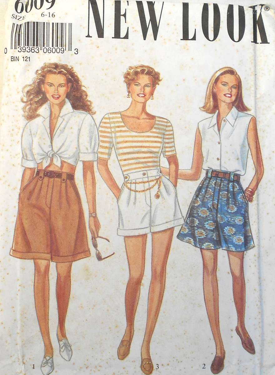 NEW LOOK PATTERNS 6009 SET OF SHORTS SIZE 6 - 16 COMPLETE-CUT TO 16