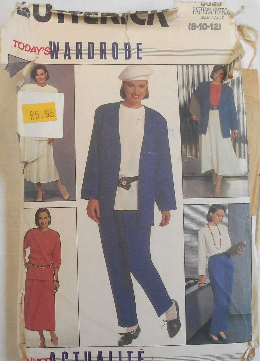 BUTTERICK 3023 JACKET-SKIRT-PANTS-TOP SIZE 8-10-12 COMPLETE CUT TO 12