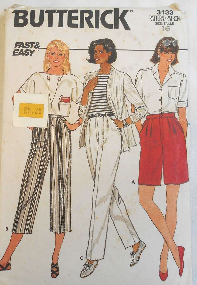 BUTTERICK 3133 SHORTS & PANTS SIZE 16 COMPLETE
