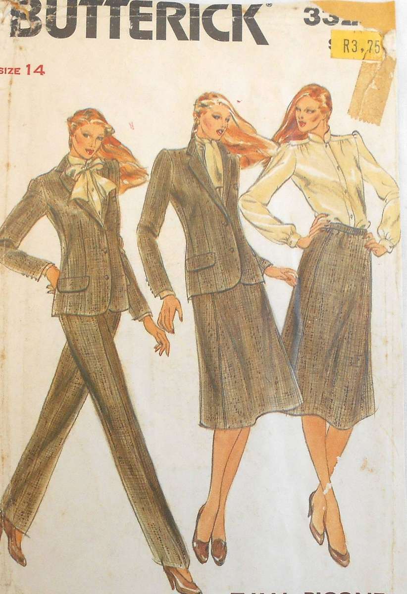BUTTERICK 3325 JACKET-BLOUSE-SKIRT-PANTS SIZE 14 COMPLETE-UNCUT-F/FOLDED