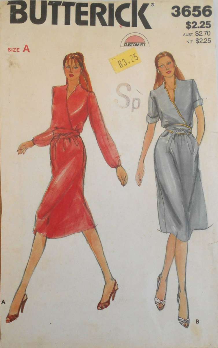 BUTTERICK 3656 DRESS & BELT SIZE 8-10-12 COMPLETE-UNCUT-F/FOLDED