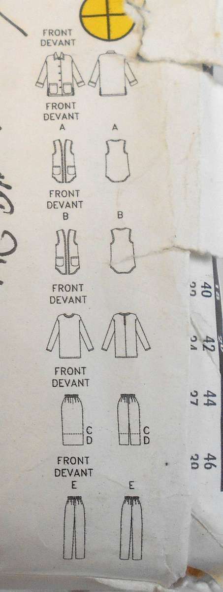BUTTERICK 4155 JACKET-WAISTCOAT-TOP-SKIRT-PANTS SIZE 20-22-24 COMPLETE CUT TO 24