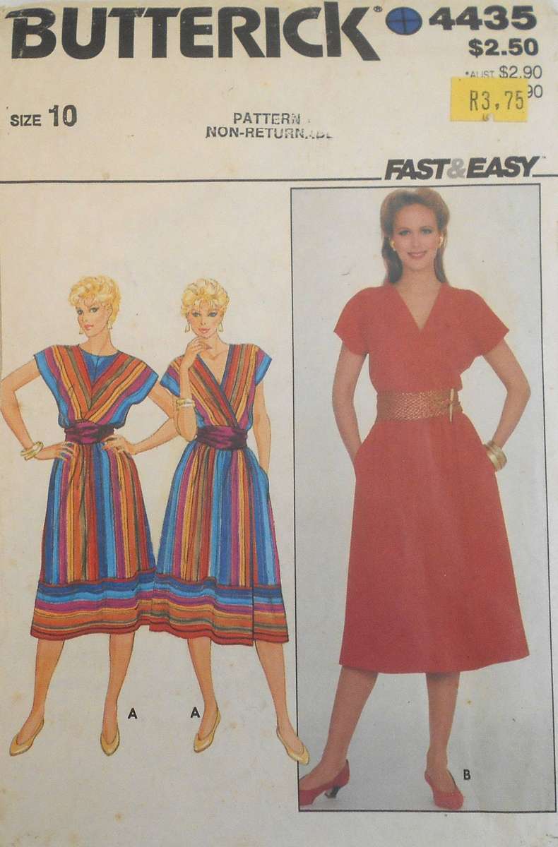 BUTTERICK 4435 REVERSIBLE DRESS SIZE 10 COMPLETE