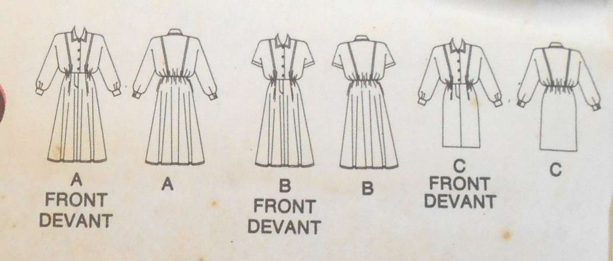 BUTTERICK 5864 VERY LOOSE BLOUSON FRONT BUTTON DRESS SIZE 14-16-18-COMPLETE-CUT TO 16