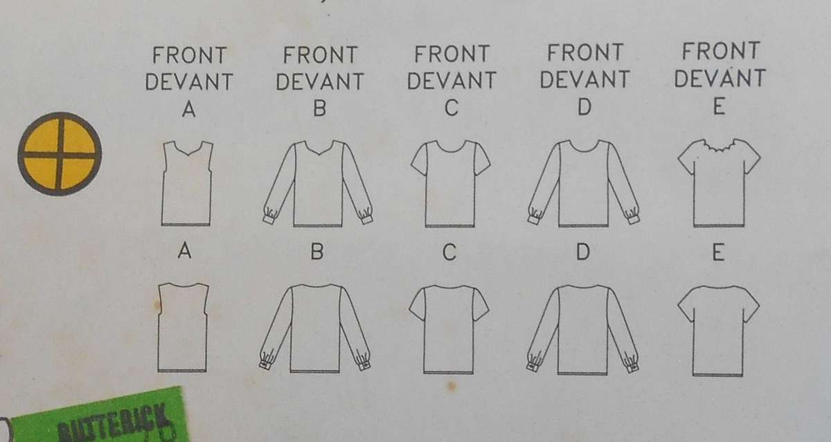 BUTTERICK 6598 SET OF TOPS SIZE 6-8-10 COMPLETE-CUT TO 10