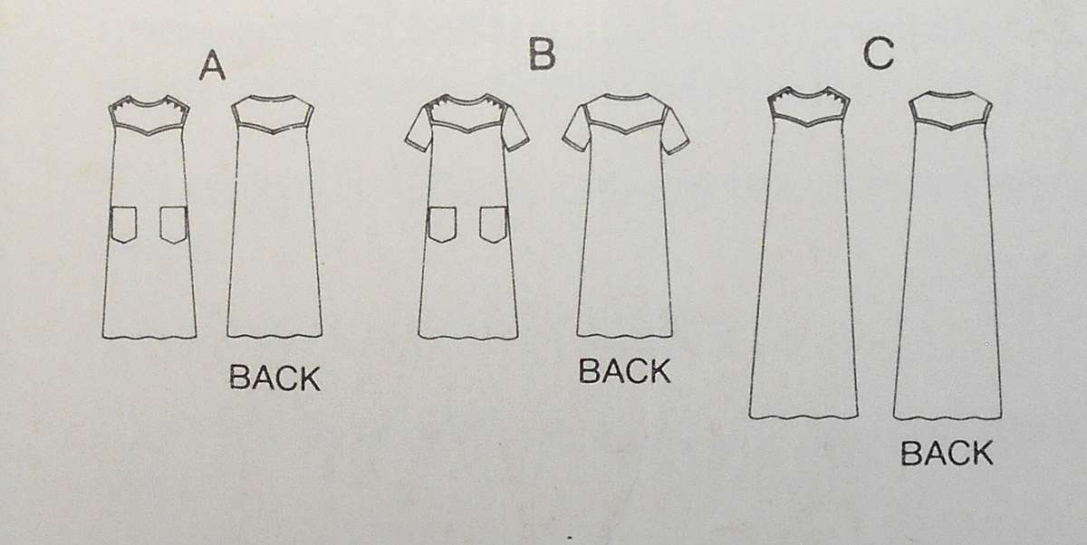 VOGUE 7719 LOOSE FITTING PULLOVER DRESS SIZE 14 COMPLETE