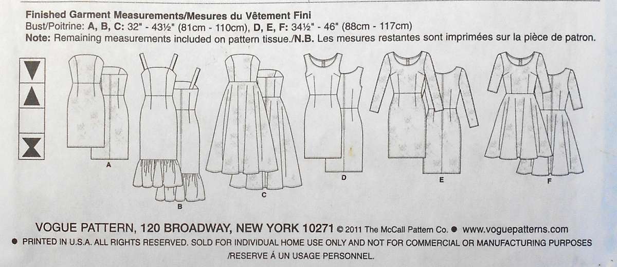 VOGUE OPTIONS V8766 LINED DRESS WITH BODICE VARIAITIONS SIZE 6-8-10-12 COMPLETE- CUT TO 12