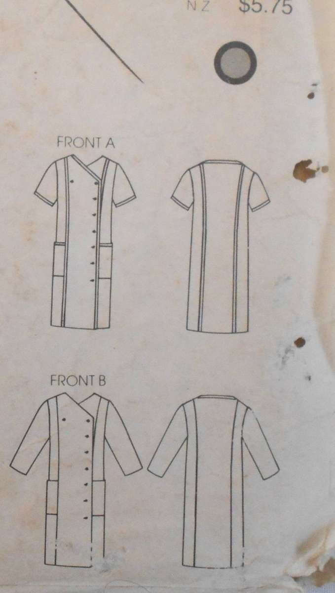 VOGUE 8637 LOOSE FITTING SRAIGHT DOUBLE BREASTED DRESS SIZE 12 COMPLETE