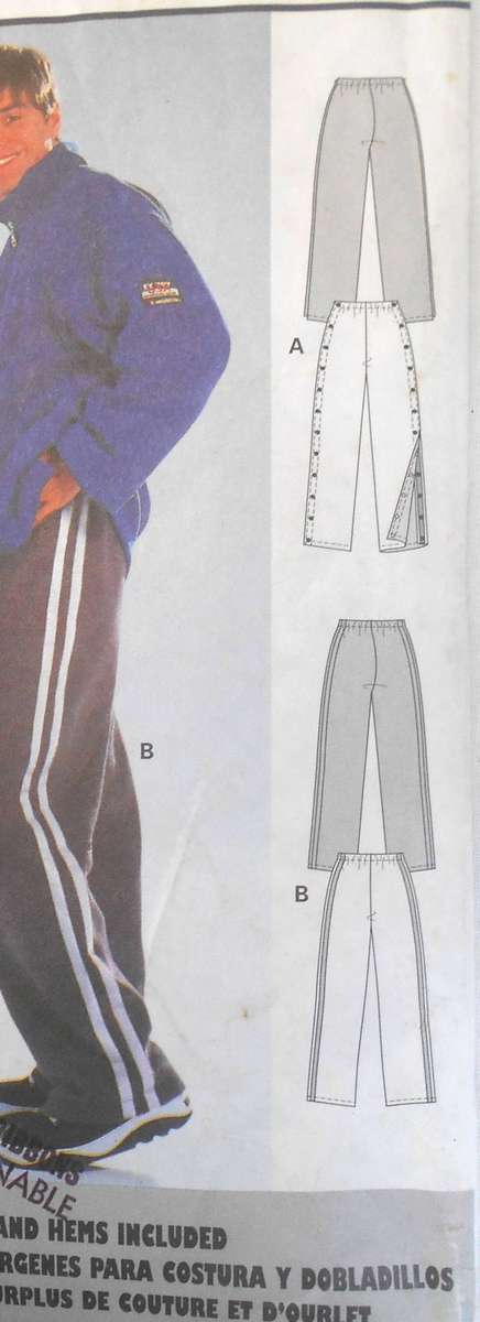 BURDA 2857 UNISEX SEMI FITTED TRACKSUIT PANTS SIZE 12/14-16/18-20/22-24/26 MEN 34-48 COMPLETE UNCUT