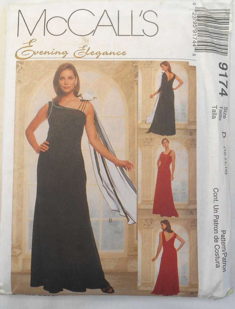 McCALLS 9174 SPECIAL OCCASION LINED DRESS SIZE 12-14-16 COMPLETE-UNCUT-F/FOLDED