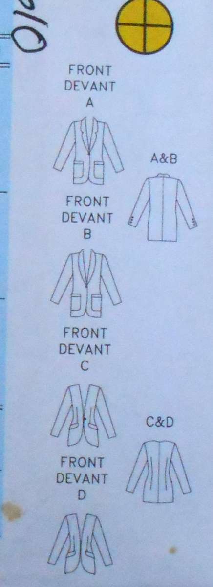 BUTTERICK 4219 LOOSE FITTING UNLINED JACKET SIZE 6-8-10-COMPLETE-CUT TO 10