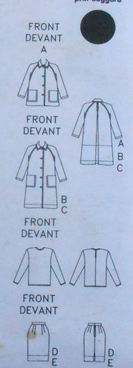 BUTTERICK 5707 WINTER COAT-TOP-SKIRT SIZE 12-14-16 COMPLETE-UNCUT-F/FOLDED