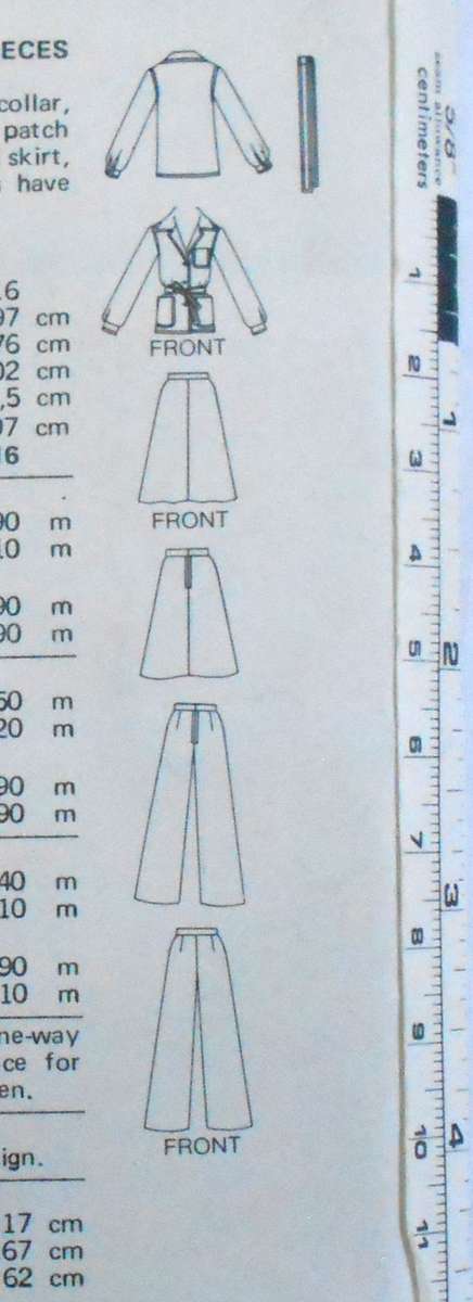 BUTTERICK 5728 JACKET-SKIRT-PANTS-BELT SIZE 14 COMPLETE-UNCUT-F/FOLDED